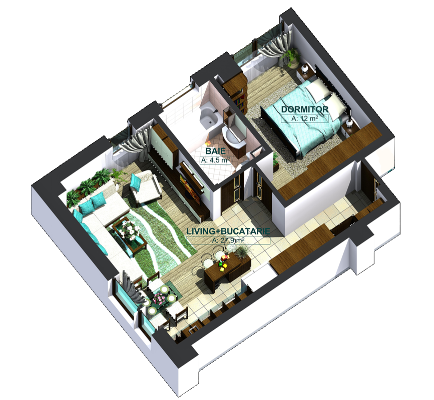 Apartamente cu 2 camere tip 1B, poza 1