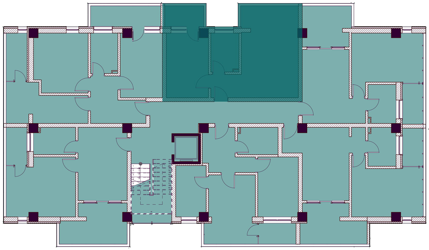 Apartamente cu 2 camere tip 2C - poziționare pe etaj