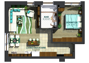 Apartamente 2 camere tip 1B